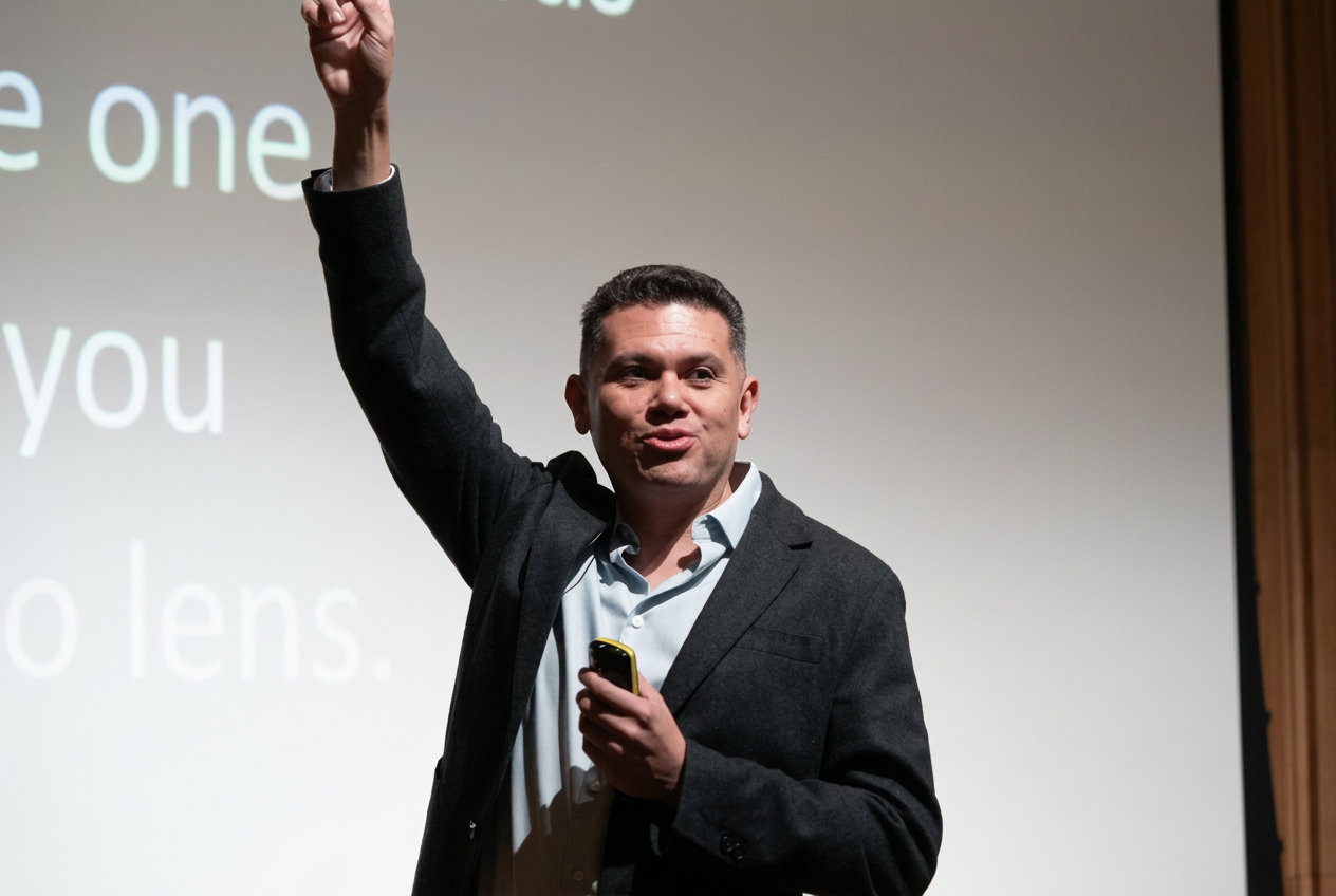 Dr. Óscar Rivas impartiendo una conferencia sobre trauma